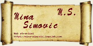 Mina Simović vizit kartica